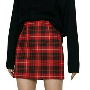 zara plaid skirt